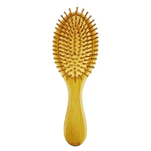 Bamboo Anti Hair Loss Hair Brush With Ball Tipped Bristles Oval Shape